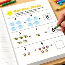64 Pages Children's Addition And Subtraction Math Workbook, Preschool Math Enlightenment Training Activity Book, Basic Arithmetic Practice Worksheets, Suitable For Boys And Girls Aged 3+ Early Learning Educational Toy, Improve Children's Calculation And Logical Thinking Ability - Multicolor - View 1