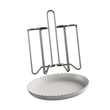 Cup Drying Rack Stainless Steel Multipurpose Sturdy Easy To Clean With 6 Hooks Bottle Drying Rack For Cabinet Office Home - Silver White - View 4