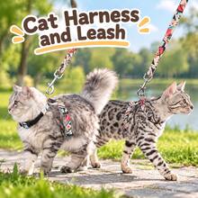 Adjustable Pet Leash, Cat Leash, Small Dog Leash, Personalized Leash, With Chest Bag, Escape-Proof Design, Soft Nylon Material, Suitable For All Cats And Small Dogs, Comfortable And Durable, Perfect For Daily Walks - Black - View 2