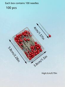 [100pcs]Pearl Head Pins With Transparent Storage Box, Suitable For Sewing Positioning, Quilting Embroidery, Christmas Decoration And Other Crafting Scenarios - Pearl-finish Pins, 100-pack - View 14