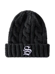 1pc Unisex A‑Z Letter Decoration Knitted Warm Thermal‑Lined Beanie Fall Outfit,Summer,Beach,Holiday - Black - View 7