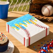 20/40/80/100 PCS Drop Ice Cream Baseball Stitched Disposable Towels, Sugar Paste Printed Party Tablecloth, 67 Themes Of Birthday Party Table Decoration Items5 - View 4
