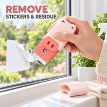 1 Set Cute Animal Mini Scraper With Metal Blade And Protective Cover, Portable Handheld Sticker Remover, Suitable For Adhesive Residue, Glass Windows, Ceramic Tiles And Stove Cleaning, Compact Bear Pig Cat Design, Small Household Cleaning Tool - Multi-color - View 1