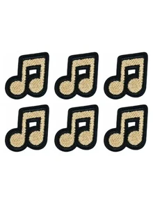 5Pcs/10Pcs Embroidered MusicNote Patch Embroidered Iron On Patches, Music Note Decor Patch 5.6 X 2.5cm For Jackets Jeans Backpacks Hats Clothing DIY Decoration - MusicNote - View 5
