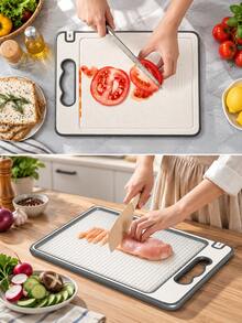 16 X 11 Inch Stainless Steel Kitchen Cutting Board, Double-Sided Metal Cutting Board With Non-Slip Edge And Handle, Easy To Clean, Suitable For Meat, Fish, Vegetables, Fruit, Bread, Home Kitchen Cooking And Meal Preparation - Multicolor - View 5