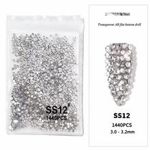 1440pcs Fully Transparent Crystal Rhinestones, Flat Back 3D Glass Rhinestones, Size Range [1.5-6.3mm], Suitable For DIY Decoration, Handicrafts, Clothing, Accessories, Shoes, Phone Cases, Cups, Room Decor, Book Binding, And More - Pure Transparent Style - View 8