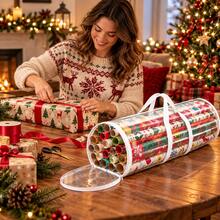 1pc PVC Gift Wrapping Paper Storage Bag With Top And Side Handles, Durable Wear-Resistant Tubular Roll Storage Box, Suitable For Gift Wrapping, Decoration, Craft Supplies, Mother's Day, Father's Day And Graduation Celebration - View 4