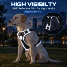 Anti-Pull Dog Harness, Heavy Duty 1680D Oxford Fabric Breathable Mesh Reflective Vest With Easy Control Handle And Dual Leash Clips, Adjustable For Medium To Large Dogs - Multicolor - View 5
