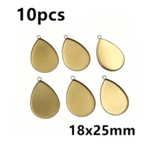 10pcs 10x14mm 18x25mm Inner Size Stainless Steel Drop Style Pendant Cabochon Blank Base Setting Setting Tray DIY Jewelry Making - Teardrop - View 11