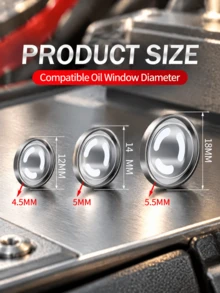 1pc Motorcycle Brake Pump Oil Window, Hydraulic Rear Brake Master Cylinder Transparent Sight Glass, 12mm 14mm 18mm Brake Fluid Level Indicator With O-Ring, Scooter ATV Off-Road Motorcycle Brake Pump Repair Parts Oil Window Replacement - A - View 10