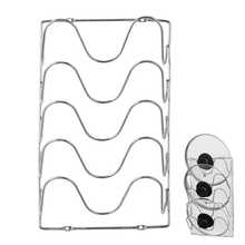 Kitchen Wall-Mounted Pot Lid Rack, 5-Tier Metal Rust-Proof Multi-Function Pot Lid Storage Rack - White - View 9