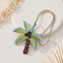 1PC/2PCS/3PCS Fresh Vacation Style Coconut Tree PU Leather Pendant, Fine Braided Hanging Rope Bag Charm, Tropical Palm Shape Decorative Accessory, Minimalist Atmosphere Handbag Accessory - Turquoise - View 5