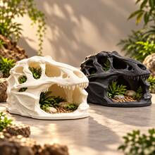 1pc 3D Printed Reptile Hideout, Skull Shaped Reptile Cave Decor, Gecko Snake Lizard Amphibian Hiding House, Terrarium Landscape Ornament - View 4