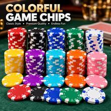 Multicolor ABS Plastic No-Denomination Poker Chips, Classic Casino Style Game Tokens, Stackable Card Game Chips For Texas Hold'em, Blackjack, Mahjong, Party Game Night & Tabletop Entertainment - Multicolor - View 1