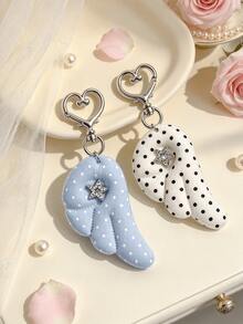 Cute Angel Wing Star Print Storage Pouch, Portable Square Camera Bag For Mini Camera, Makeup & Sanitary Napkin - Multicolor - View 8