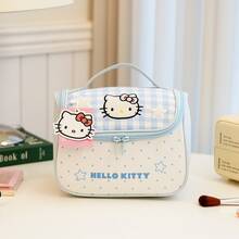 Miniso Sanrio Hello Kitty Apple Polka Dot Makeup Case, Large Open Cosmetic Bag With Handle & Inner Pocket. Stores Makeup, Skincare & Beauty Tools. Ideal For Halloween, Thanksgiving Trips, Christmas Gifts, Cute Kawaii Organizer For Hello Kitty Fans. - Multicolor - View 12