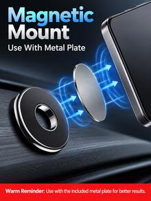 1/2PCS Upgraded Magnetic Car Phone Holder, Strong Magnetic Adsorption, Anti-Shake, 360° Rotating Nav Mount, Dashboard/Air Outlet, Universal, Quick Install, One-Hand Use, Multi-Scene, Halloween, Thanksgiving, Cyber Monday, Christmas - A - View 5