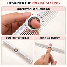 3/5pcs Rotating Finger Comb Set, 360° Rotating Double-Sided Fine-Tooth Hair Comb With Non-Slip Finger Ring, Lightweight Portable Salon Hair Sectioning Styling Comb, Macaron/Classic Color Options - Multicolor - View 7