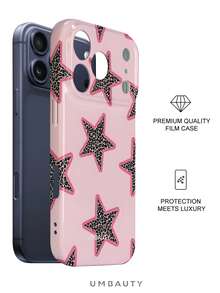 UMBAUTY 1pc Beige & Leopard Print Star Design Phone Case, Compatible With Phone 18 Pro Max, Fits Apple 18/17/16/15/14/13/12/11 Pro Max/Plus/Mini 17e, Full Coverage High-Definition Printed Soft Shell Phone Case, Screen/Lens Raised Protection, Unisex, Ideal Gift For Girlfriend On Halloween, Valentine's Day, Easter, Wedding Season And Birthday - Multicolor - View 2