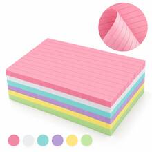 300 Sheets 6-Color Macaron Line Sticky Notes, 6 Pads Of 50 Sheets Each, Writable And Reusable Self-Adhesive Memo Paper, Suitable For Study, Reading, Reminders, To-Do Lists, Planners, Notebooks, School, Office And Home Use, Back To School - one-size - View 2
