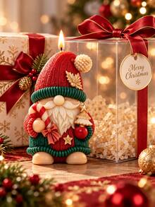 1pc 3D Christmas Gnome Candle Silicone Mold, Multi-Purpose DIY Mold For Aromatherapy Candles, Epoxy Resin, Plaster, Soap, Scented Stone, Holiday Tabletop Decor - Silicone Mold - View 4