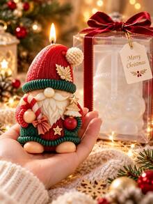 1pc 3D Christmas Gnome Candle Silicone Mold, Multi-Purpose DIY Mold For Aromatherapy Candles, Epoxy Resin, Plaster, Soap, Scented Stone, Holiday Tabletop Decor - Silicone Mold - View 6