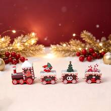 1pc Multi-Color Christmas Train Statue Ornament/Christmas Holiday Gift/New Year Party Desktop Ornament Christmas Home Cartoon Train Decoration - Train - View 6