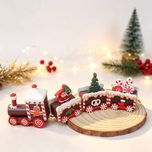 1pc Multi-Color Christmas Train Statue Ornament/Christmas Holiday Gift/New Year Party Desktop Ornament Christmas Home Cartoon Train Decoration - Train - View 8