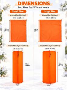 1pc Winter Tree Trunk Protector, Multi-Size Winter Tree Trunk Anti-Freeze Cover, Orange Canvas-Like Outer Fabric With Reflective Thermal Lining, Adjustable Drawstring Palm Tree Wrap, Outdoor Garden Frost And Snow Protection, Gardener Winter Gardening Accessory - Multiple Styles - View 9