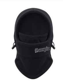 1pc 12 Zodiac Winter Thick Warm Face Mask Hat - Elastic Drawstring Design,Suitable For Cycling, Skiing And Other Outdoor Sports, Fleece Ear-Covering - Black - View 8