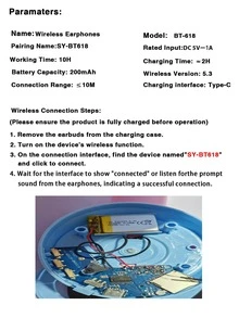 Wireless Earbuds, Support Bluetooth 5.3, Long Battery Life, LED Lighting, Girly Design - Great Gift Item - Multicolor - View 11
