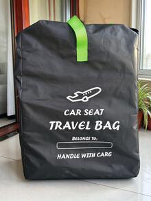 1pc Airplane Travel Car Seat Storage Bag, Boarding & Check-In Stroller Organizer Bag, Universal Waterproof Baby Carrier Dust Cover Storage Bag - Black - View 8