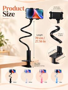 1pc 360° Universal Adjustable Phone Holder, Slouchy Tablet Stand, Desktop Storage Stable Anti-Shake Adjustable Angle Clip-On Universal Desktop Bedside Stand, Digital Enthusiast Gift, Minimalist Solid Color Design - Multicolor - View 4