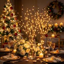 2pcs LED Glowing Birch Branch Decoration Set (2 Colors Optional), Suitable For Home Or Bedroom Decor, Perfect For Autumn/Winter, Halloween And Christmas, Also As Bedroom Night Light, Battery Box Powered (Batteries Not Included) - Branch Light - View 4