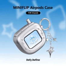Apple Earphone Case Y2K Retro Flip Phone Style Earphone Box, Compatible With Multiple Apple Models, Christmas Wish Star Limited Edition, Interchangeable Card Design, Earphone Protective Cover With Star Keychain, Gift Box Packaging, Christmas Gift, Christmas Present, DIY Sticker - View 11