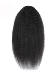 Natural Black Fluffy Straight Ponytail Hair Extension, Suitable For Women, Real Human Hair, Adjustable Drawstring And Clip-In Design - SNatural - View 6