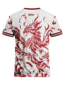 Áo bóng đá nam phong cách Liverpool tùy chỉnh tên và số, cổ tròn, nhẹ, phù hợp cho thi đấu bóng đá, tập luyện, mặc hàng ngày và làm quà tặng - Đỏ và trắng - Xem 5