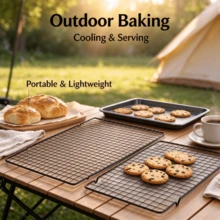 Heavy Duty Cooling Racks For Baking Set Of 2, Stainless Steel Wire Grid Rack Oven , Large & Small Size Baking Rack For Cookie Cake Bread, Kitchen Baking, Grilling, Outdoor Picnic & Camping - Multicolor - View 6