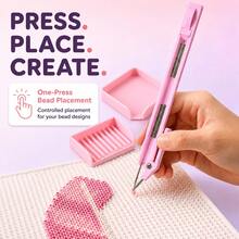 3 Pieces Set Pixel Art Tool Kit, Includes [Size, Bead Tray, Semi-Automatic Pixel Bead Pen], Multiple Colors Available, Suitable For: DIY Pixel Art, Perler Bead Decoration, Pixel Bead Painting And Various Craft Projects, Beginners And Artists Can Easily Get Started - A - View 3