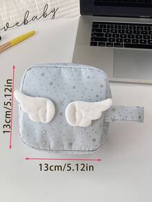 Star & Angel Wings Makeup Bag, Cute Large Capacity Zipper Storage Bag With Handle And Wing Charm, Suitable For Storing Cosmetics, Jewelry And Small Items - Multicolor - View 11