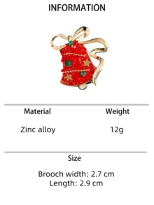 1pc Christmas Brooch With Bow, Christmas Hat, Sleigh And Boots Elements, Fashionable Brooch For Women, Suitable For Christmas Celebration And Daily Wear - Christmas Element Brooch - View 14