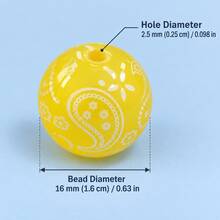 20/40Pcs 16mm Paisley Print Acrylic Jewelry Making Beads, Colorful Jelly Base Round Loose Beads, DIY Bracelet And Handmade Craft Materials, Suitable For Necklaces, Phone Charms, Bag Charms And Keychains - Random Color - View 5