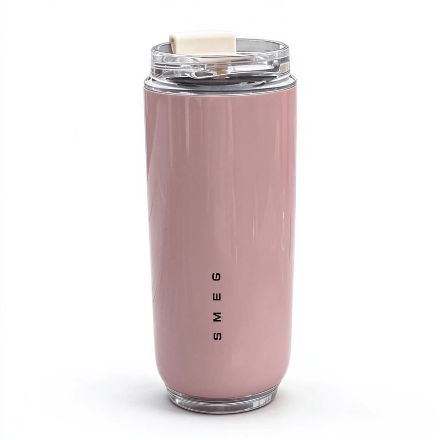 420ml Smeg Pink Portable Insulated Coffee Mug, 304 Stainless Steel ...