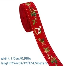 Christmas Ribbon With Santa Traditional Red Green Plaid Xmas Tree Merry Christmas Elk Reindeer Snowflake Bow Bear Mistletoe Pattern For Gift Wrapping Bow Wreath DIY Craft Festive Holiday Home Decor Baking Supply - Multicolor - View 18