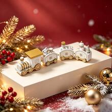 1pc Multi-Color Christmas Train Statue Ornament/Christmas Holiday Gift/New Year Party Desktop Ornament Christmas Home Cartoon Train Decoration - Train - View 7