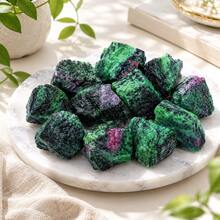 Red And Green Raw Gemstone Crystals, Suitable For Fish Tank, Aquarium, Glass Container, Vase Filler, Jewelry Making, DIY Crafts, Holiday And Birthday Gifts - Red and Green - View 3