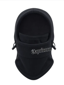 1pc 12 Zodiac Winter Thick Warm Face Mask Hat - Elastic Drawstring Design,Suitable For Cycling, Skiing And Other Outdoor Sports, Fleece Ear-Covering - Black - View 6