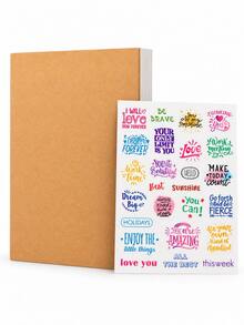 1/2/4PCS Girls' Notebook With Inspirational Stickers, Thick Paper Diary With Waterproof Positive Quote Stickers, DIY Aesthetic Notebook, Suitable For Writing, Recording, Planning And Scrapbooking, Student, College, Office Supplies And Gift Choice - Multiple Styles - View 11