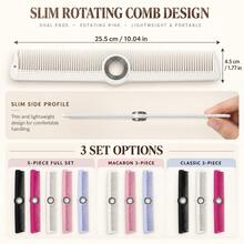 3/5pcs Rotating Finger Comb Set, 360° Rotating Double-Sided Fine-Tooth Hair Comb With Non-Slip Finger Ring, Lightweight Portable Salon Hair Sectioning Styling Comb, Macaron/Classic Color Options - Multicolor - View 4