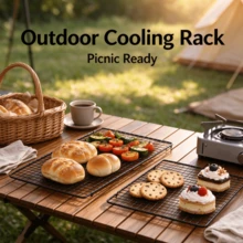 Heavy Duty Cooling Racks For Baking Set Of 2, Stainless Steel Wire Grid Rack Oven , Large & Small Size Baking Rack For Cookie Cake Bread, Kitchen Baking, Grilling, Outdoor Picnic & Camping - Multicolor - View 2